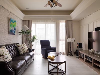 星河东悦湾89平米美式风格三室两厅装修案例