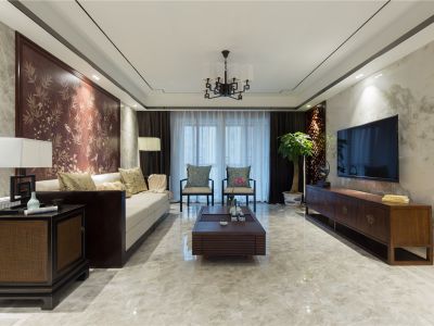 万科城市之光125平米中式风格四室两厅装修案例