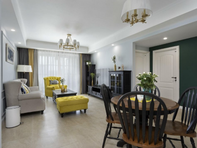 招商雍和府88平米现代美式三房装修案例