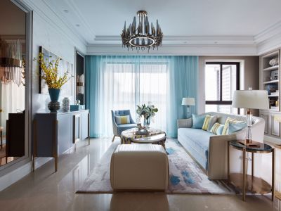 红豆人民路九号137平三居室现代风格装修案例