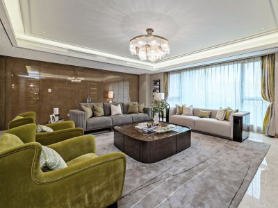 蠡湖一号420平别墅现代风格装修案例