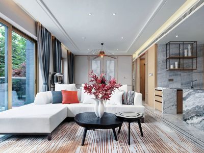 陆缘茗邸160平大平层现代风格装修案例