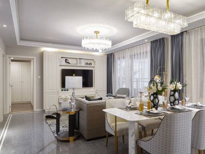 大华公园城市110平三居室欧式风格装修案例