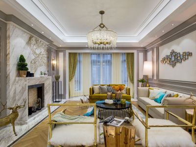 华科蔚来云著137平轻奢风格装修案例