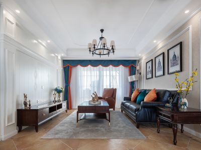 融创九樾府B区观玺115平米美式风格三室两厅装修案例