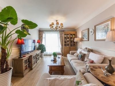 华润悦府FGH区117平米美式风格三室两厅装修案例