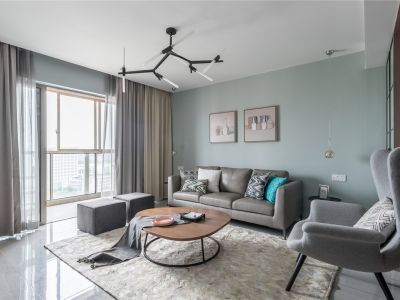 新世界珑玥115平米简约风格三室两厅装修案例